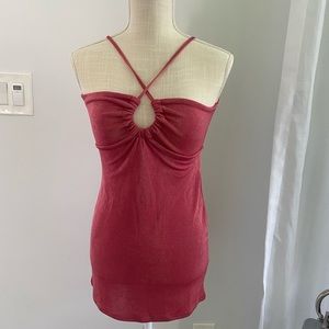 Pink Cross-Tie Mini Dress